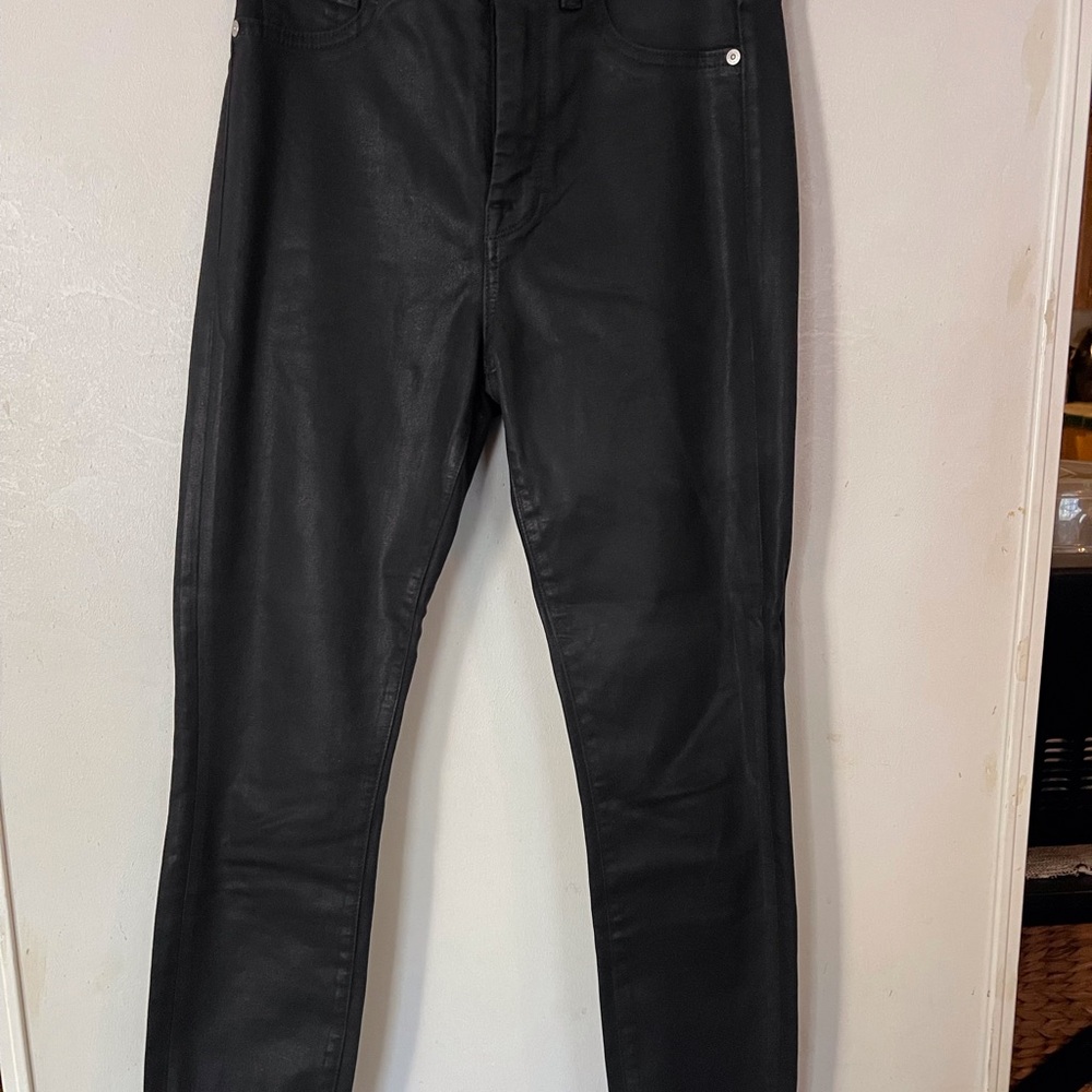 7 For All Mankind Black High Waist Skinny Jeans